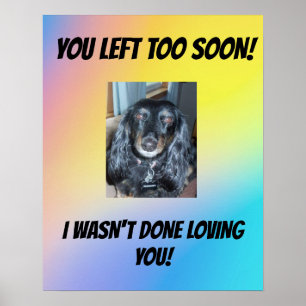 Poster Mémorial pour l'animal de compagnie Parti trop tôt