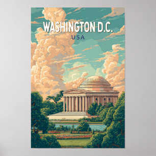 Poster Mémorial Thomas Jefferson de Washington DC Art de 