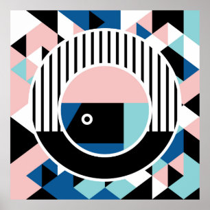 Poster Memphis design d'affiche abstrait. Marque géométri