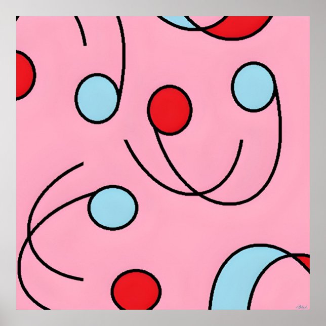 Poster Memphis Design Drupes (Devant)