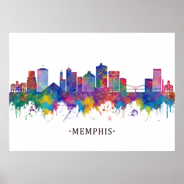 Poster Memphis Tennessee Skyline (Devant)