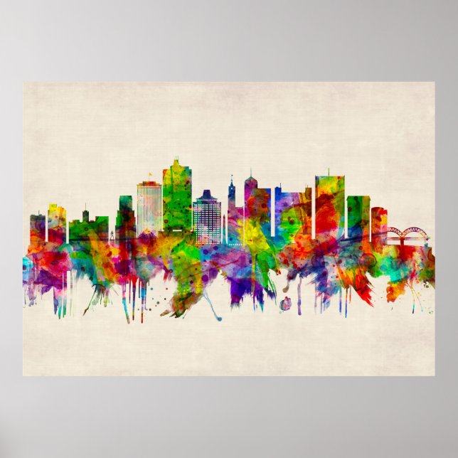 Poster Memphis Tennessee Skyline (Devant)