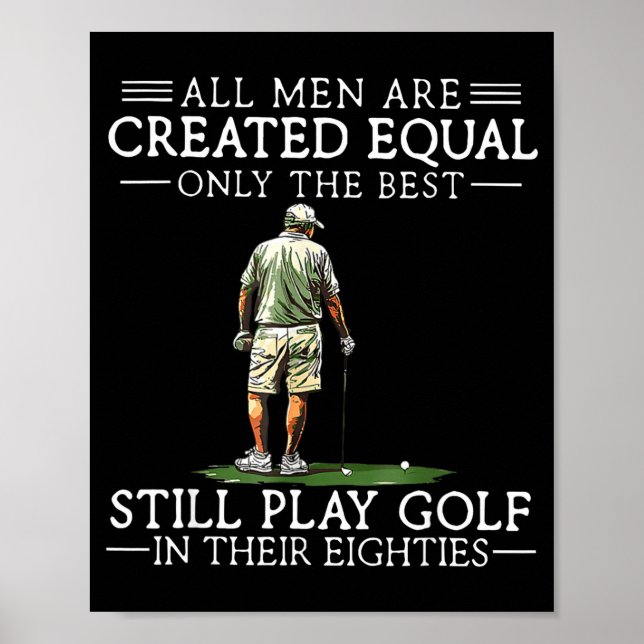 Poster Men Play Golf Eighties Funny Golfer Golfing  (Devant)