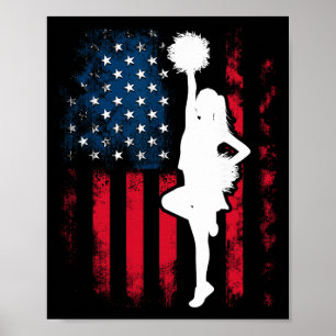 Poster Meneuse de claque patriotique Drapeau américain 4