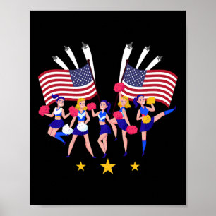 Poster Meneuse de claque patriotique Équipe de meneuse de