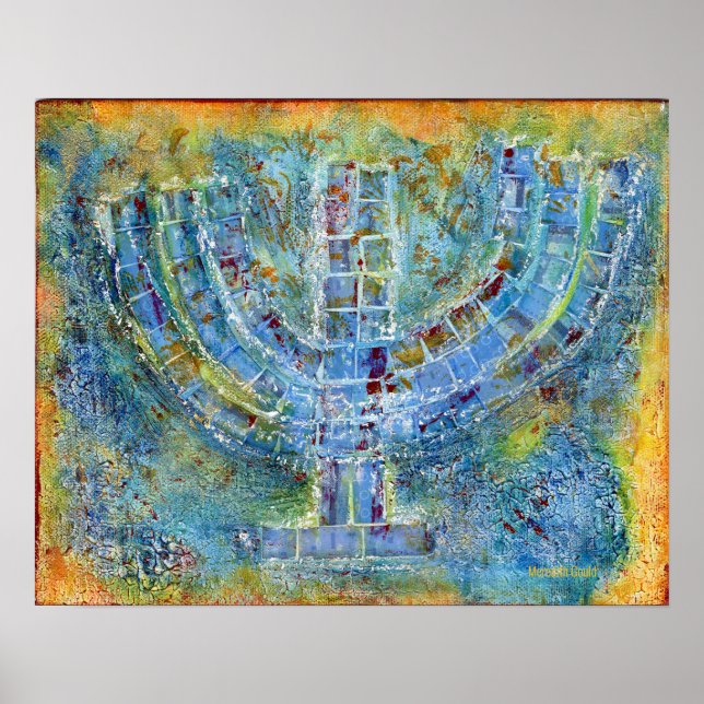 Poster Menorah bleue (Devant)