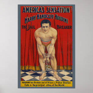 Poster Menotte vintage Houdini - le briseur de Harry de