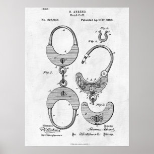 Poster Menottes Brevet Imprimer 1880