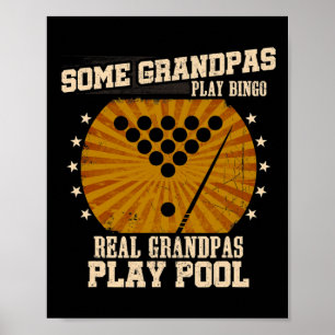 Poster Mens Billiards Grand-Père Chemise - Real Grandpas