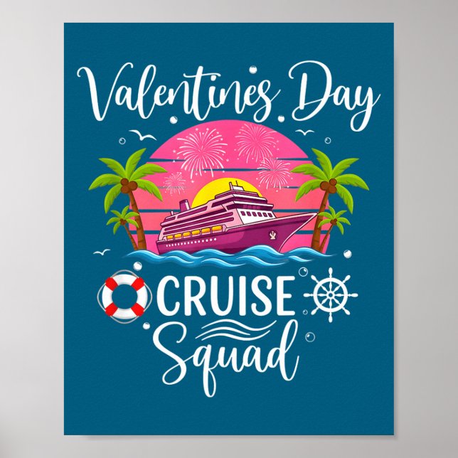 Poster Mens Cute Valentines Day Cruise Squad 20026 Design (Devant)