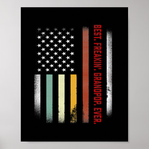 Poster Mens Fête des pères Cadeau Tee Best Freakin Grandp