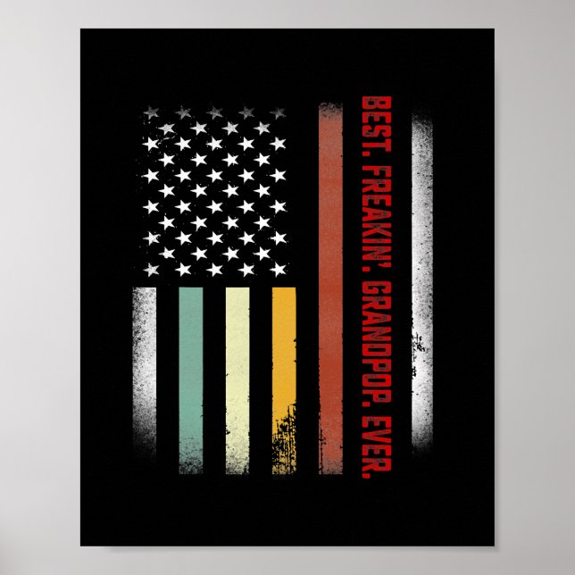 Poster Mens Fête des pères Cadeau Tee Best Freakin Grandp (Devant)