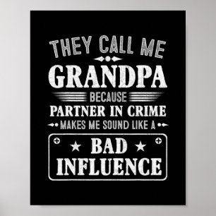 Poster Mens Fête des pères On M'Appelle Grand-Père Parce 