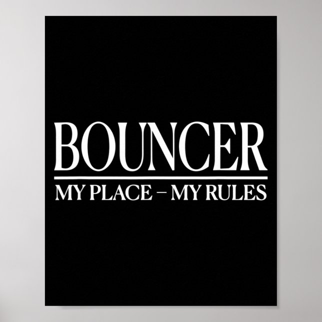Poster Mens Funny Cky Bouncer Design I Strict Security Gu (Devant)