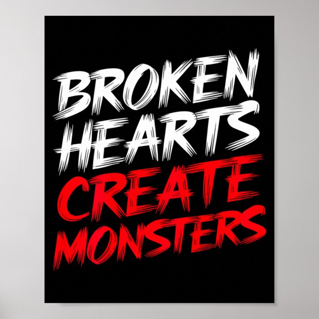 Poster Mens Funny Gym Saying Valentine's Broken Hearts Mo (Devant)