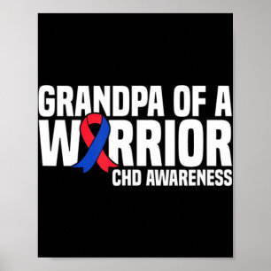 Poster Mens Grand-père d'un guerrier CHD Coeur congénital