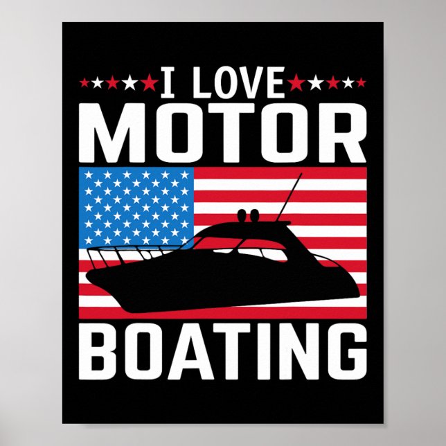 Poster Mens I Love Motorboating Tee Nitro B (Devant)