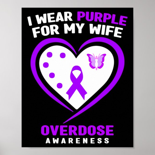 Poster Mens Je Porte Du Purple Pour Ma Femme Sensibilisat (Devant)