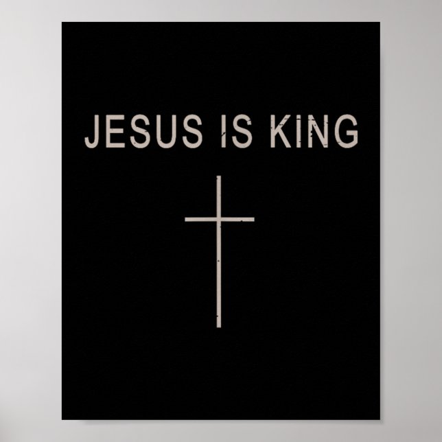 Poster Mens Jesus Christ Is King Minimalist Faith Christi (Devant)