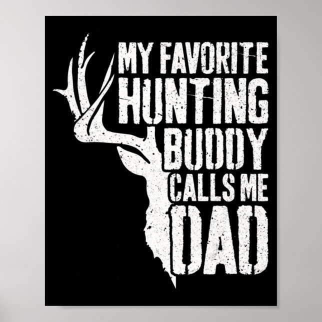 Poster Mens Mon Époux De Chasse Favorite M'Appelle Papa D (Devant)