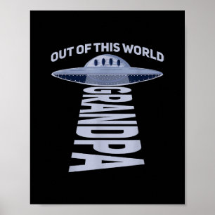 Poster Mens Out Of this world grand-pa Citation pour votr