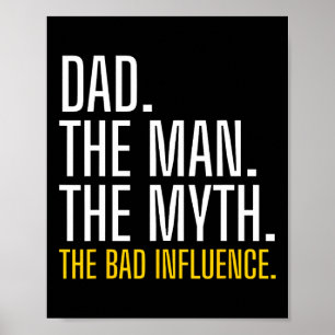 Poster Mens Père&# ; s Jour Papa L'Homme Le Mythe Le D Da