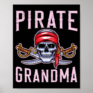 Poster Mens pirate grandma grandmother granny pirate
