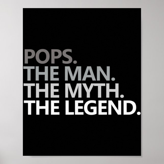 Poster Mens POPS L'HOMME LE MYTHE LA LÉGENDE Fête des pèr (Devant)