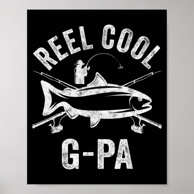 Poster Mens Reel Cool G-pa Shirt Funny Fisherman Christma (Devant)