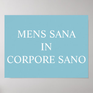 Poster Mens Sana In Corpore Sano Print - Turquoise