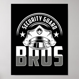 Poster Mens Security Guard Bros Thin Purple Line