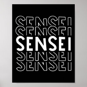 Poster Mens Sensei Arts martiaux Karaté Judo Formation Co