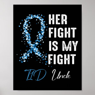 Poster Mens Son combat est mon combat T1d Oncle Type 1 Di