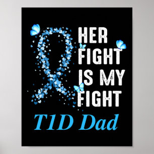 Poster Mens Son combat est mon combat T1D Papa Type 1 Dia