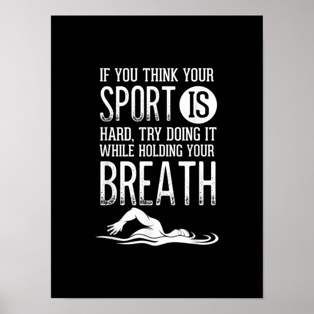 Poster Mens Swimmer Swimming Sport Practice (Devant)