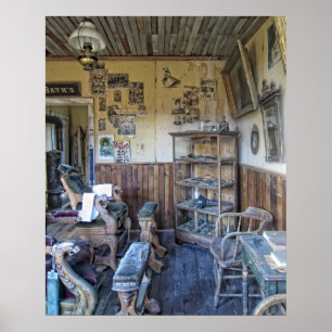 Poster Men's Victorian Barber Shop Interior