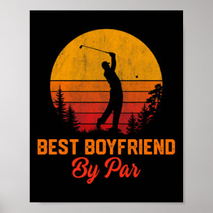 Poster Mens Vintage Meilleur Garçon Par Par Golf Boyfrien