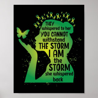 Poster Mental Health Green Ribbon Butterfly