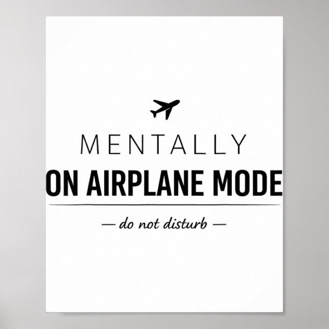 Poster Mentalement en mode avion – Introverti drôle Menta (Devant)