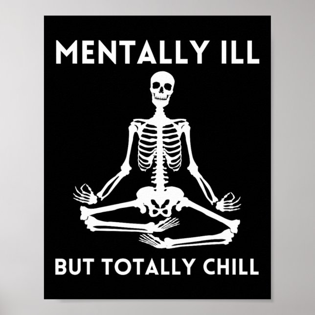 Poster Mentalement Mal Mais Totalement Chill Halloween Sq (Devant)