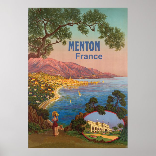 Poster Menton, Côte, France (Devant)