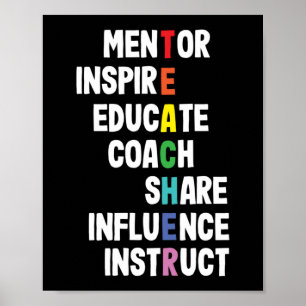 Poster Mentor Inspire School Nerd Funny Enseignant