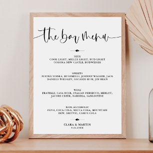 Poster Menu à barres minimalistes modernes - Accueil Mari