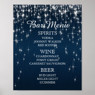 Poster Menu Barre - Charming Star Struck Mariage