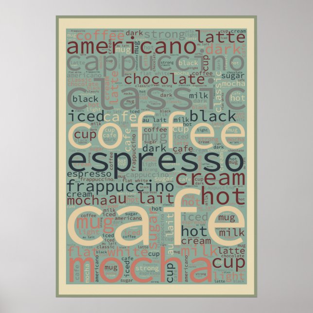Poster Menu Café en Art de Mots (Devant)