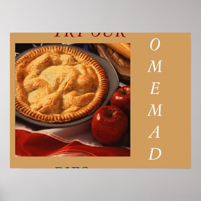 POSTER MENU D'AFFICHAGE D'ART APPLE PIE (Devant)
