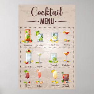 Poster Menu de boissons sans alcool