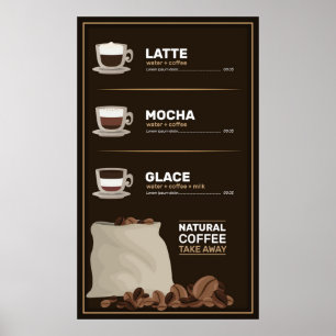 Poster Menu de café