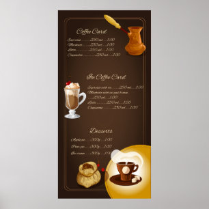 Poster Menu de café illustré élégant