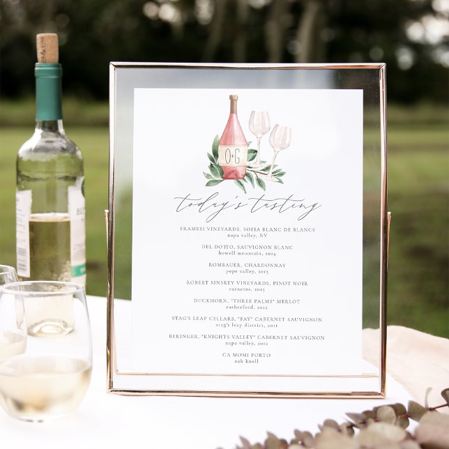 Poster Menu de dégustation de vin À l'amour (Créateur téléchargé)